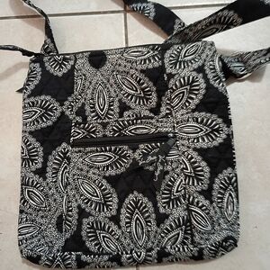 Vera Bradley Black and White Paisley Shoulder Bag